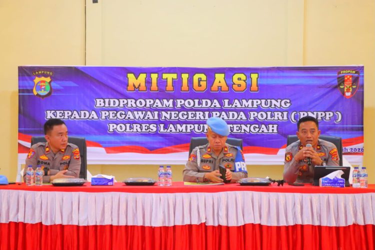 Perkuat Pengawasan Internal, Bid Propam Polda Lampung Gelar Gaktibplin dan Mitigasi di Polres Lampung Tengah