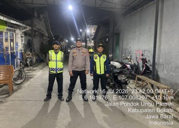 Patroli Malam Polsek Babelan Antisipasi 3C dan Tawuran di Pondok Ungu Permai