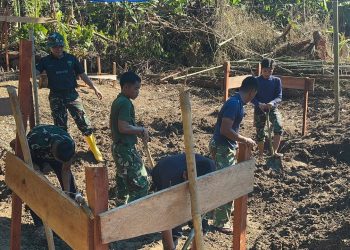 Harapan Warga Desa Mazingo Mulai Terwujud, Bakti TNI Bangun Jembatan Gantung
