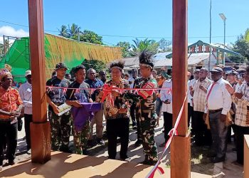 Satgas Yonif 123/Rajawali Pos Khaibar Waspada Bersama Masyarakat Resmikan Gereja Reformasi Hermon Amazu