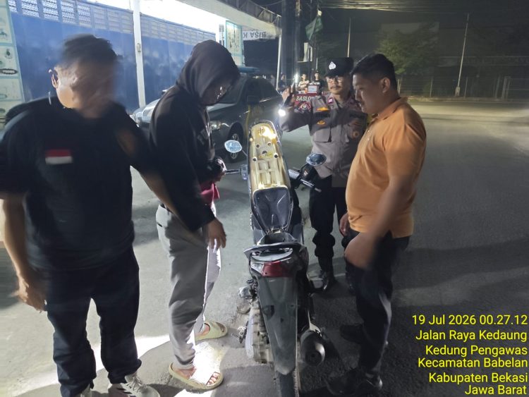 Operasi Kejahatan Jalanan Polsek Babelan Amankan Sepeda Motor Tanpa Kelengkapan Surat
