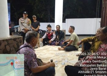 Jaga Bekasi, Patroli Dialogis Polsek Muaragembong Ajak Warga Jaga Persatuan Menjelang Pilkades