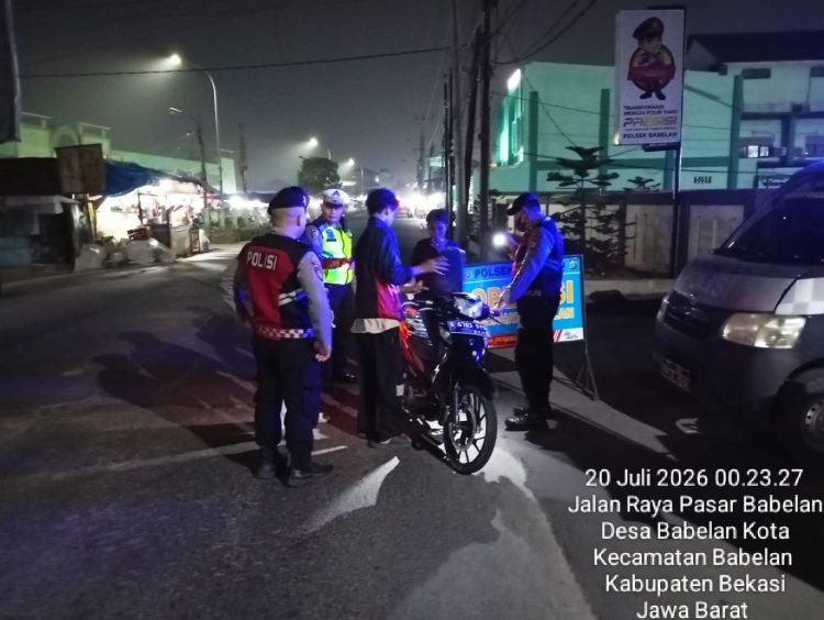 Jaga Bekasi, Polsek Babelan Gelar Operasi Kejahatan Jalanan Antisipasi 3C dan Tawuran