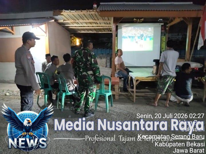 Polsek Serang Baru Monitoring Nobar Final Piala Dunia 2026 Bersama Warga Sukasari