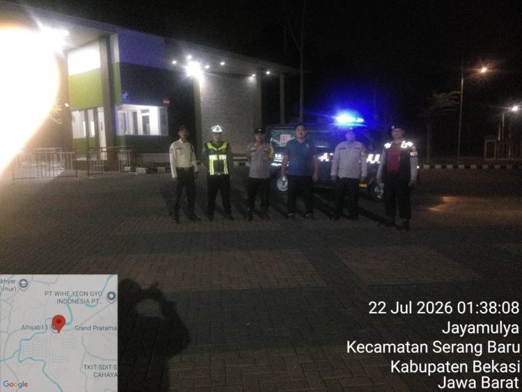 JAGA JAKARTA JAGA BEKASI, Patroli Biru Polsek Serang Baru Perkuat Pengamanan Permukiman