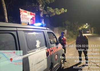 Jaga Jakarta Jaga Bekasi, Patroli Biru Polsek Muaragembong Antisipasi Kejahatan Jalanan