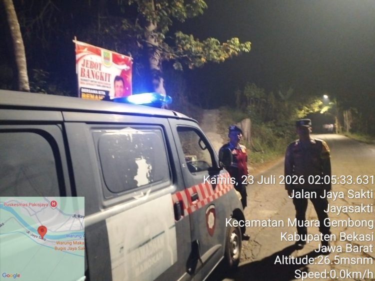 Jaga Jakarta Jaga Bekasi, Patroli Biru Polsek Muaragembong Antisipasi Kejahatan Jalanan