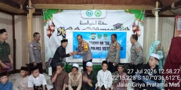 Jaga Jakarta Jaga Bekasi On The Spot, Kapolsek Setu Ajak Santri Jadi Generasi Berakhlak dan Pelopor Kamtibmas