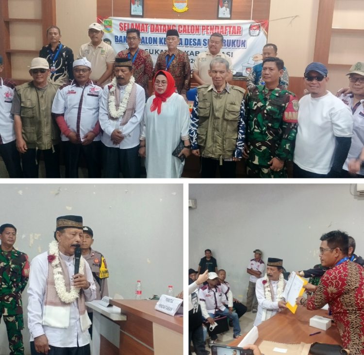 Suasana Meriah Penuh Kekompakan, Ribuan Pendukung Kawal Drs. Edi Nuraidi HS Daftar Calon Kades Sukarukun