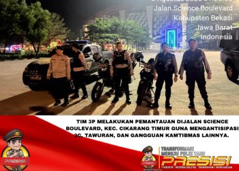 Jaga Jakarta Jaga Bekasi, Patroli Perintis Presisi Sisir Cikarang Utara dan Timur Antisipasi Kejahatan Jalanan