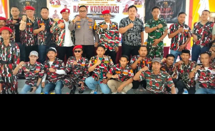 Jaga Jakarta Jaga Bekasi, Polsek Serang Baru Monitor Rakor Laskar Merah Putih Marcab Serang Baru