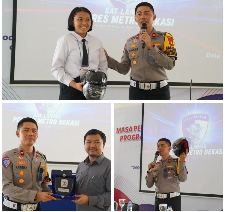 Police Goes to School, Sat Lantas Polres Metro Bekasi Edukasi Pelajar SMA Presiden tentang Tertib Lalu Lintas dan Anti-Bullying