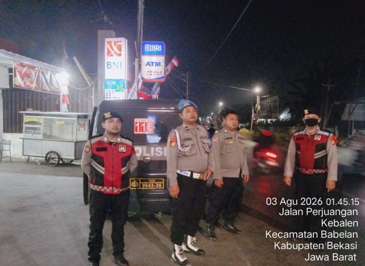 Patroli Biru Polsek Babelan Antisipasi 3C dan Tawuran di Kebalen