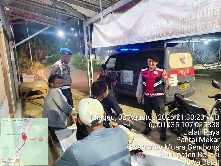 Jaga Jakarta Jaga Bekasi, Patroli Biru Polsek Muaragembong Antisipasi 3C, Tawuran, dan Premanisme
