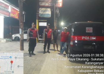 Jaga Jakarta Jaga Bekasi, Patko 302 Polsek Cikarang Utara Patroli Titik Rawan pada Dini Hari