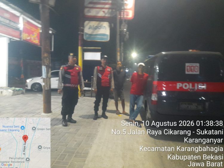 Jaga Jakarta Jaga Bekasi, Patko 302 Polsek Cikarang Utara Patroli Titik Rawan pada Dini Hari