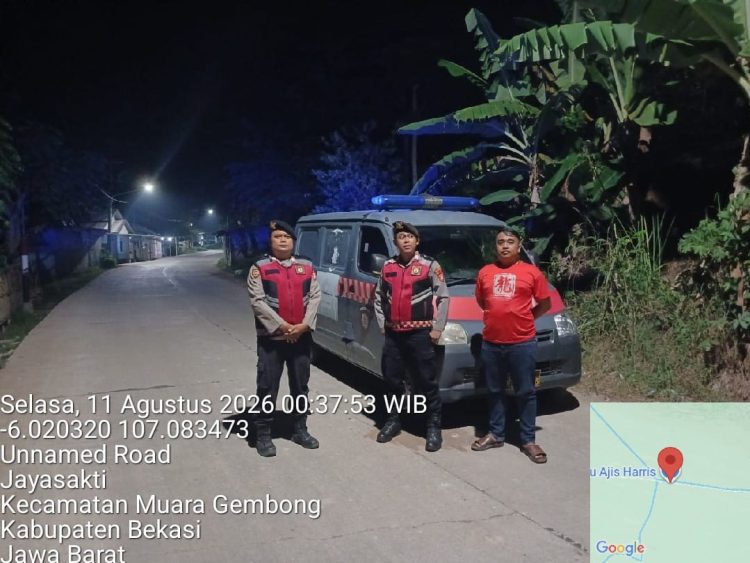 Patroli Biru Polsek Muaragembong Antisipasi 3C, Tawuran dan Kejahatan Jalanan
