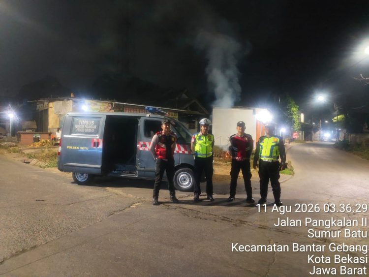 Polsek Setu Gelar Patroli Biru dan OKJ, Sasar Titik Rawan hingga Perbatasan Bantar Gebang