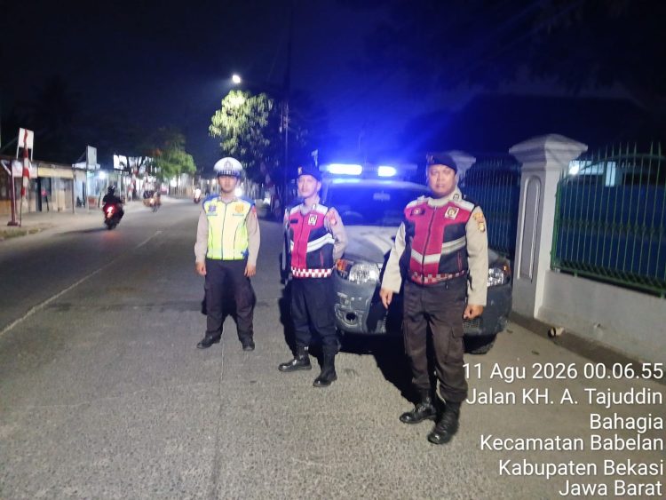 Polsek Babelan Gelar Patroli Mobile dan Strong Point, Antisipasi 3C dan Kejahatan Jalanan