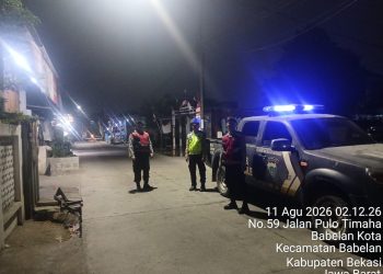 Polsek Babelan Patroli Mobile dan Strong Point di Jalan Pulo Timaha, Antisipasi 3C