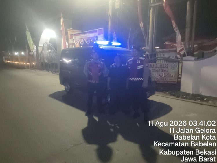 Polsek Babelan Gelar Patroli Biru Dini Hari, Antisipasi 3C dan Kejahatan Lainnya