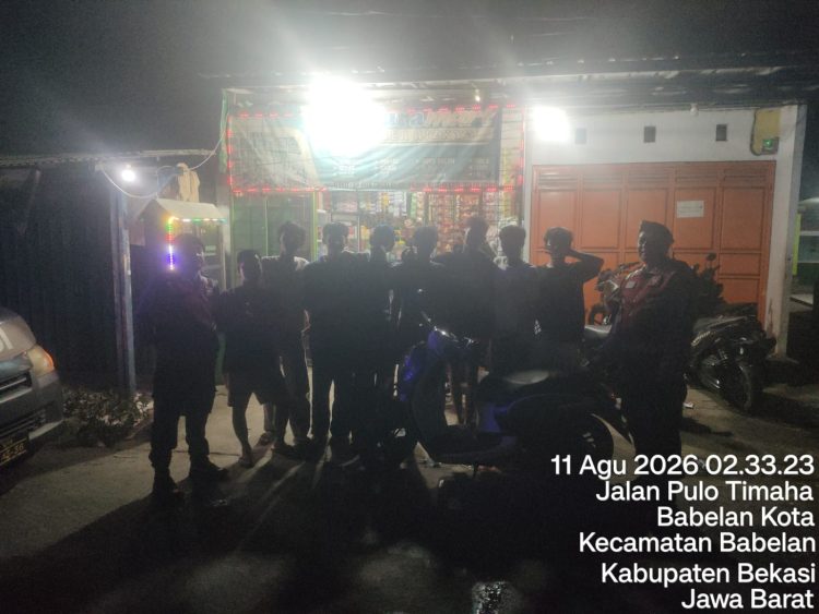 Polsek Babelan Gelar Patroli Biru Dini Hari di Pulo Timaha, Antisipasi 3C dan Kejahatan Lainnya