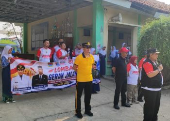 Semarak HUT RI ke-81, Polsek Muaragembong Amankan Gerak Jalan Antarinstansi dan Pelajar