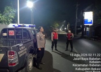 Polsek Babelan Gelar Patroli Biru, Antisipasi 3C dan Kejahatan Jalanan