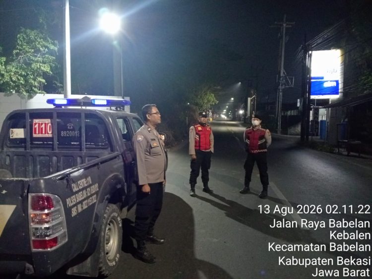 Polsek Babelan Gelar Patroli Biru, Antisipasi 3C dan Kejahatan Jalanan