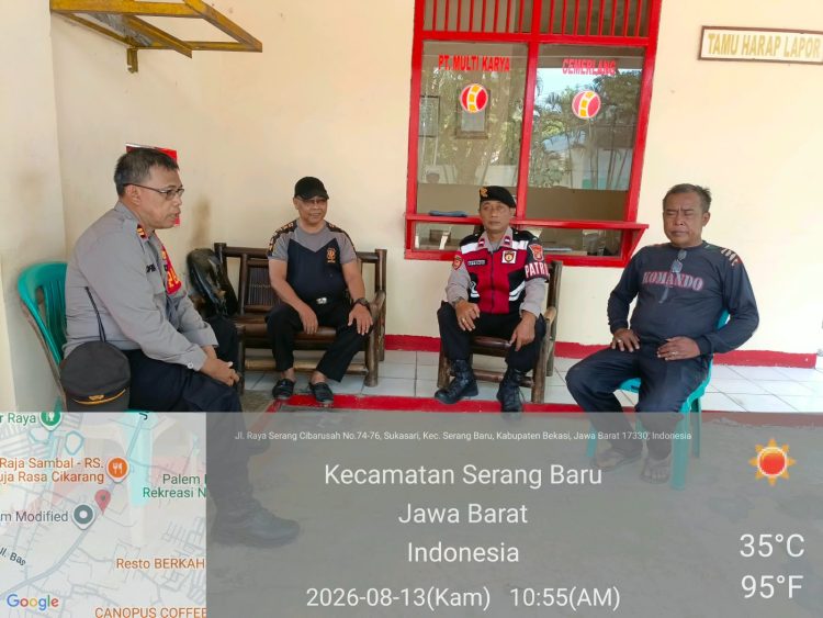 Jaga Jakarta Jaga Bekasi, Polsek Serang Baru Patroli Preventif di Kawasan PT Multi Karya Cemerlang