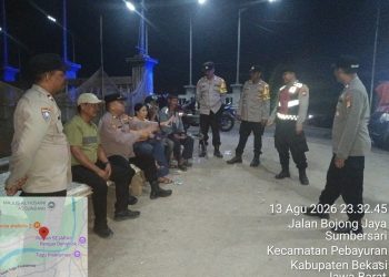 Jaga Jakarta, Jaga Bekasi: Polsek Pebayuran Gelar Patroli Dialogis Antisipasi 3C dan Tawuran