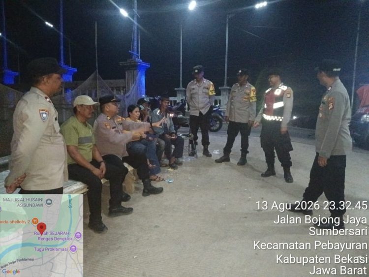 Jaga Jakarta, Jaga Bekasi: Polsek Pebayuran Gelar Patroli Dialogis Antisipasi 3C dan Tawuran