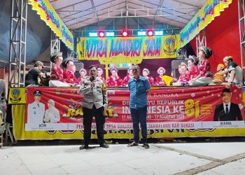 Polsek Tambelang Amankan Pesta Rakyat Hiburan Jaipongan HUT RI ke-81 di Desa Sukarapih