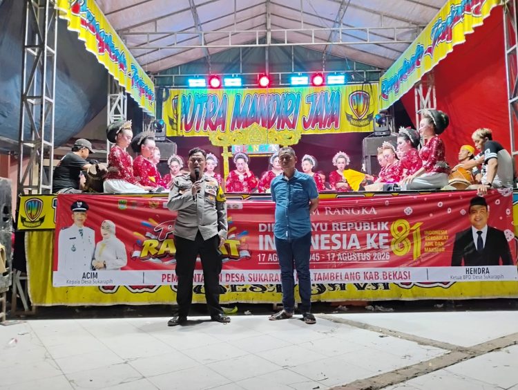 Polsek Tambelang Amankan Pesta Rakyat Hiburan Jaipongan HUT RI ke-81 di Desa Sukarapih
