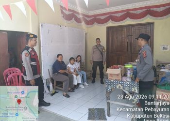 Polsek Pebayuran Amankan Kebaktian Jemaat Gereja El Gibor di Bantar Jaya