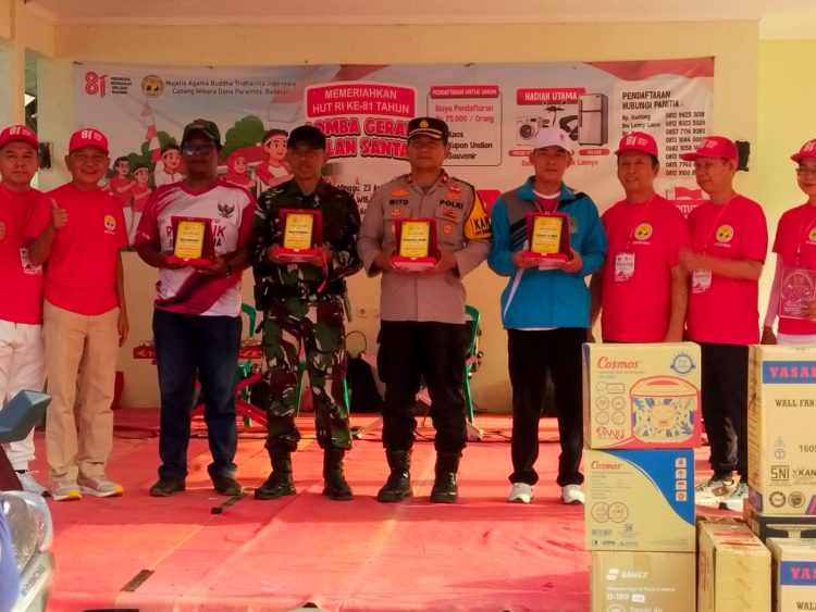 Polsek Babelan Amankan Gerak Jalan Santai Wihara Dana Paramita, 750 Peserta Meriahkan HUT RI ke-81