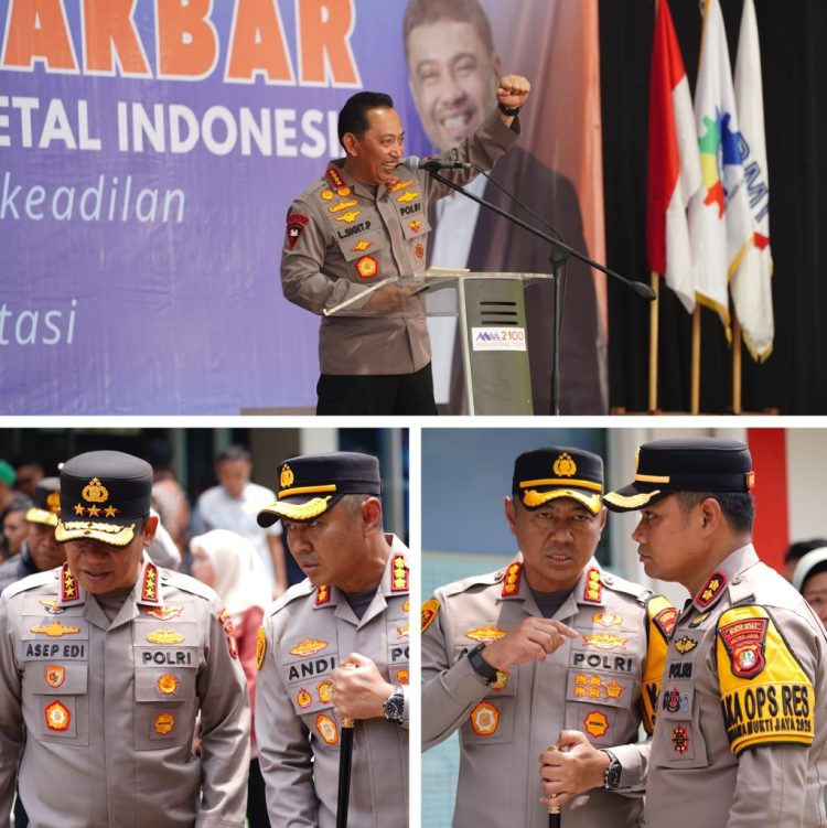 Polres Metro Bekasi Amankan Konsolidasi Akbar FSPMI, Kapolres Dampingi Kapolri dan Kapolda Metro Jaya