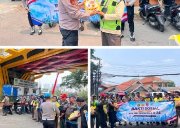 Hari Jadi Propam ke-24, Sipropam Polres Metro Bekasi Gelar Bhakti Sosial untuk Ojek Pangkalan