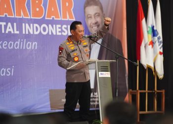 Kapolres Metro Bekasi Dampingi Kapolri dan Kapolda Metro Jaya Hadiri Apel Akbar FSPMI