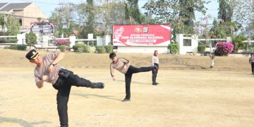 Polres Lampung Utara Tingkatkan Kemampuan Beladiri Personel, Wakapolres Pimpin Latihan