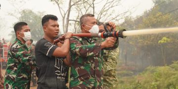 Kasdam XXII/TB Tinjau Langsung Penanganan Karhutla di Km 22 Palangkaraya