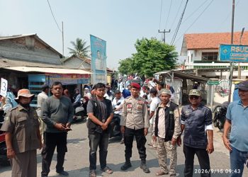 Polsek Pebayuran Amankan Kampanye Terbuka Calon Kades Karangharja Nomor Urut 3
