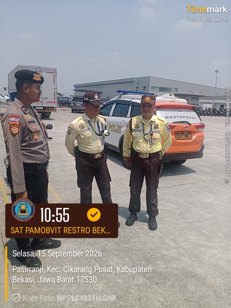 Sat Pamobvit Polres Metro Bekasi Tingkatkan Patroli Keamanan Kawasan Industri GICC Deltamas