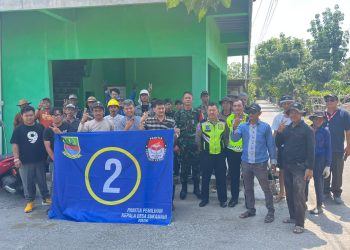 Polsek Cikarang Pusat Monitor Kampanye Simpatik Calon Kades Sukamahi Nomor Urut 2