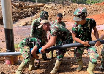 Kodam I/BB Rampungkan Pipanisasi 700 Meter, 149 KK di Aloban Bair Kini Nikmati Air Bersih