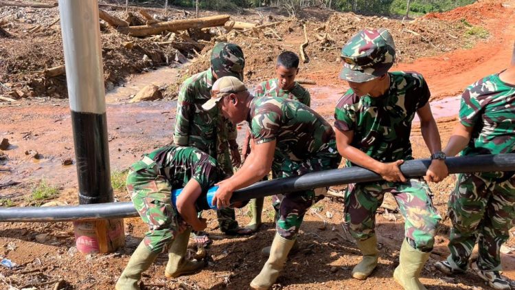 Kodam I/BB Rampungkan Pipanisasi 700 Meter, 149 KK di Aloban Bair Kini Nikmati Air Bersih