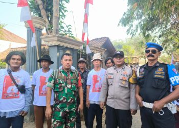 Polsek Serang Baru Amankan Kampanye Calon Kades Jayasampurna Nomor Urut 3