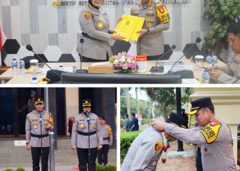 Farewell & Welcome Parade Kapolres Metro Bekasi, Kombes Pol Sumarni Estafetkan Tongkat Kepemimpinan kepada Kombes Pol Andi Oddang Riuh Hutomo