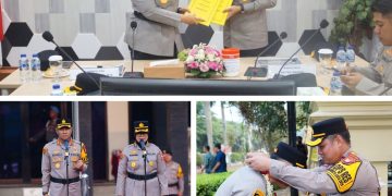 Farewell & Welcome Parade Kapolres Metro Bekasi, Kombes Pol Sumarni Estafetkan Tongkat Kepemimpinan kepada Kombes Pol Andi Oddang Riuh Hutomo