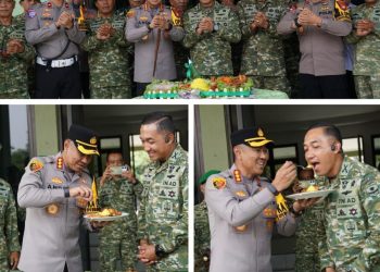 Kapolres Metro Bekasi Kunjungi Kodim 0509, Sampaikan Ucapan HUT TNI ke-81
